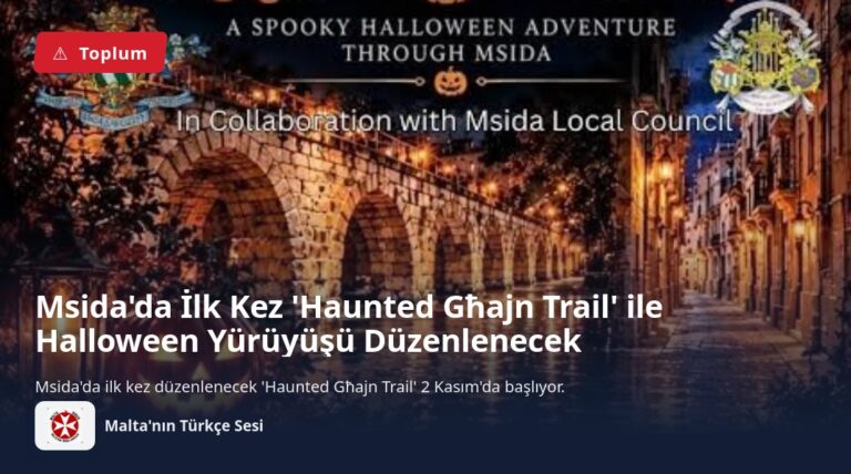 Msida’da İlk Kez ‘Haunted Għajn Trail’ ile Halloween Yürüyüşü Düzenlenecek