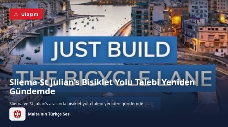 Sliema-St Julian’s Bisiklet Yolu Talebi Yeniden Gündemde